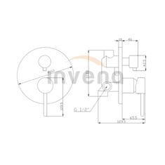 Invena 2-cestná nástěnná baterie dafni, round, černá (BP-88-4O2-A)