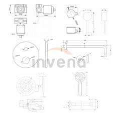 Invena Podomítkový set 2-cestná nástěnná baterie dafni , round, number 14 (BS-88-014-A)