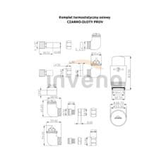 Invena Termostatická sada ventilů pro měděné nebo alupex trubky, levá nebo pravá, barva: černá, zlatá (CD-25-Z15-S)