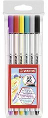 Fixa STABILO Pen 68 brush sada 6 ks v pouzdru PVC