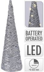 STREFA Osvětlení PYRAMIDA 40cm s 20LED a časovačem stříbrná