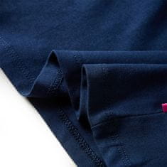 Vidaxl Dětské tričko s dlouhým rukávem zvířecí potisk námořnicky modré 92