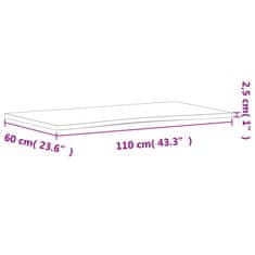 Vidaxl Deska psacího stolu 110 x (55–60) x 2,5 cm masivní bukové dřevo