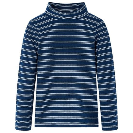 Vidaxl Dětské tričko s dlouhým rukávem a pruhy námořnicky modré 92