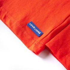 Vidaxl Dětské tričko s dlouhým rukávem Závodní auta jasně oranžové 104