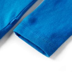 Vidaxl Dětské tričko s dlouhým rukávem zvířecí potisk kobaltově modré 92