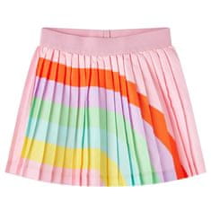 Vidaxl Dětská plisovaná sukně duhový potisk světle růžová 92