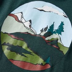 Vidaxl Dětské tričko s dlouhým rukávem Hory a stromy tmavě zelené 116