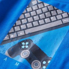 Vidaxl Dětské tričko s dlouhým rukávem Gamepad/klávesnice kobaltová modř 104
