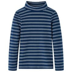 Greatstore Dětské tričko s dlouhým rukávem a pruhy námořnicky modré 116