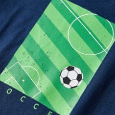Vidaxl Dětské tričko s dlouhým rukávem Fotbalové hřiště námořnicky modré 116