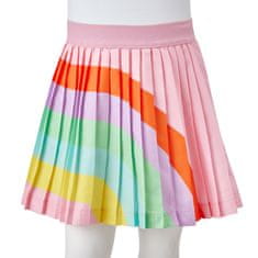 Vidaxl Dětská plisovaná sukně duhový potisk světle růžová 128