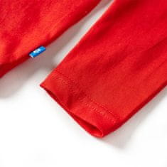 Vidaxl Dětské tričko s dlouhým rukávem Divoká zvířata červené 116