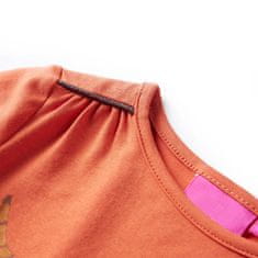 Vidaxl Dětské tričko s dlouhým rukávem Kočka oranžové 104