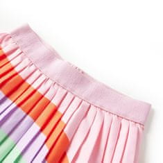Vidaxl Dětská plisovaná sukně duhový potisk světle růžová 104