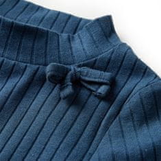 Greatstore Dětské tričko s dlouhým rukávem žebrovaný úplet námořnicky modré 128