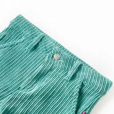 Vidaxl Dětské manšestrové kalhoty mátově zelené 116