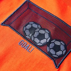 Vidaxl Dětské tričko s dlouhým rukávem Fotbalová branka jasně oranžové 128