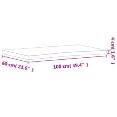 Vidaxl Deska psacího stolu 100 x (55–60) x 4 cm masivní bukové dřevo