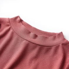 Vidaxl Dětské tričko s dlouhým rukávem a zvýšeným límcem červené 116