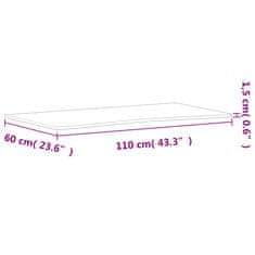 Vidaxl Deska psacího stolu 110 x (55–60) x 1,5 cm masivní bukové dřevo