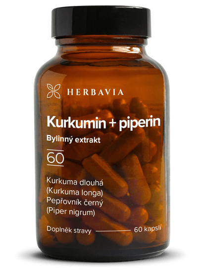 Herbavia Kurkumin + piperin, 60 kapslí