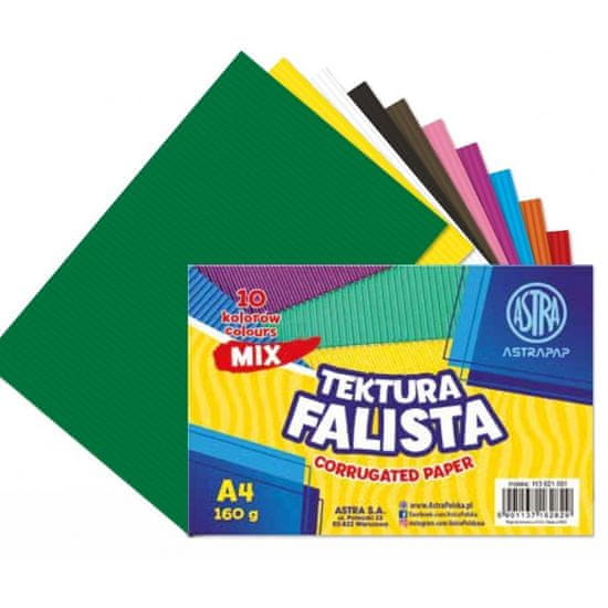 Astra ASTRAPAP Vlnitý papír / lepenka, A4, 10 ks, mix barev, 113021001
