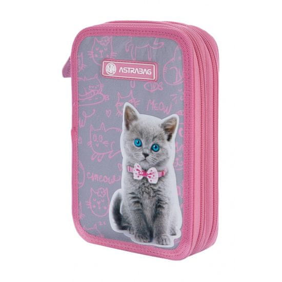 Astra ASTRABAG, Dvoupatrový penál bez náplně PINK KITTY, AC2, 503022050