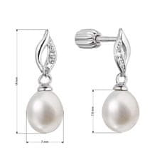 Evolution Group Slušivé stříbrné náušnice s pravou říční perlou 21104.1B