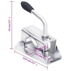 Vidaxl Opěrné kolo přívěsu 60 mm se 2 trubkami a 2 dělenými svorkami