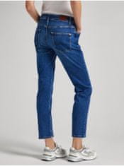 Pepe Jeans Modré dámské zkrácené straight fit Jeans Pepe Jeans 27/28