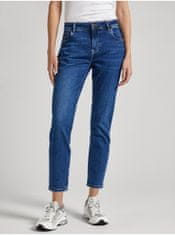 Pepe Jeans Modré dámské zkrácené straight fit Jeans Pepe Jeans 27/28