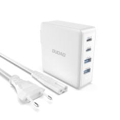 DUDAO A100EU GaN síťová nabíječka 2x USB-C / 2x USB 100W, bíla