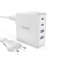 DUDAO A100EU GaN síťová nabíječka 2x USB-C / 2x USB 100W, bíla