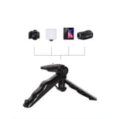 MG Phone Tripod držák na mobil s LED osvětlením a mikrofonem, černý