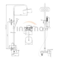 Invena Sprchový sloup glamour trend s baterií, chrom (AU-05-B01-V)