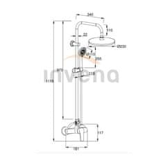 Invena Sprchový sloup malta se sprchovou baterií (AU-27-B01-S)