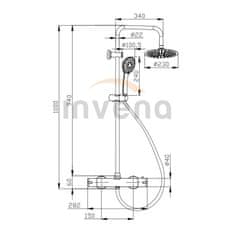 Invena Sprchový sloup musta s termostatickou baterií chrom (AU-84-001-X)