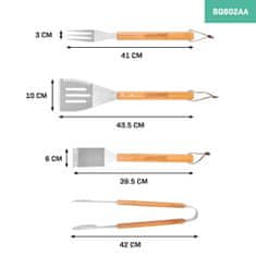 VONROC Sada grilovacího příslušenství - nerezová ocel 