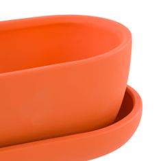 botle Keramický květináč moderní barvy Matte Orange 27,5 cm Oválný na kaktusy