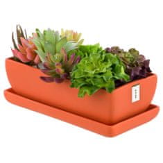 botle Keramický květináč moderní barva Matte Orange 29 cm Obdélníkový na kaktusy