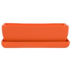 botle Keramický květináč moderní barva Matte Orange 29 cm Obdélníkový na kaktusy