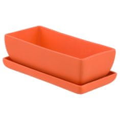 botle Keramický květináč moderní barva Matte Orange 29 cm Obdélníkový na kaktusy