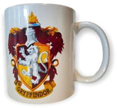 CurePink Bílý keramický hrnek Harry Potter: Gryffindor - Nebelvír (objem 315 ml)