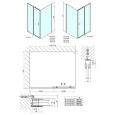 POLYSAN EASY obdélníkový sprchový kout 1400x1000mm, čiré sklo L/P varianta EL1415EL3415 - Polysan