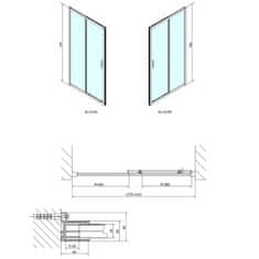 POLYSAN EASY sprchové dveře 1400mm, čiré sklo EL1415 - Polysan