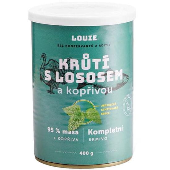 Louie konz.pro psy krůtí s lososem a kopřivou 400g