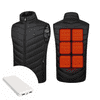 Unisex vyhřívaná vesta, pánská prošívaná vesta + dobíjecí baterie je součástí dodávky POWERBANK | FLAMEVEST 4XL