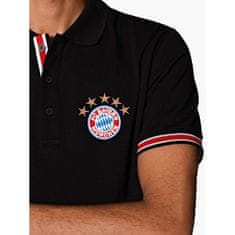 FotbalFans Polo Tričko FC Bayern Mnichov, černé, bavlna | L