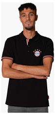 FotbalFans Polo Tričko FC Bayern Mnichov, černé, bavlna | L